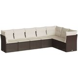 vidaXL 7-dijelni set vrtnih sofa od poliratana s jastucima smeđi | shoptok.hr