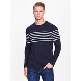 Tommy Hilfiger Majica z dolgimi rokavi Placement Striped MW0MW30062 Mornarsko modra Regular Fit | Shoptok.si