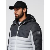 Ombre Men's long quilted jacket with large pockets - beige | shoptok.hr