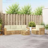  Set vanjskih sofa 7 kom. Bijela i krem Poliester 59 x 59 x 37 cm | Shoptok.si