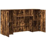  Sprejemna miza dimljeni hrast 180x50x103,5 cm inženirski les | Shoptok.si