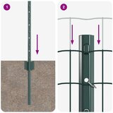 Euro ograda s postom 50 x 0,6 m Čelik premazan PVC-om Zelena | shoptok.hr