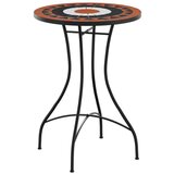 Bistro stolić s mozaikom boja cigle i bijela Ø50x70cm keramički | shoptok.hr