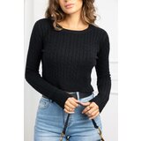 Beloved Veena crop pulover črn Cene