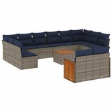  Vrtni set s jastucima, 12 dijelova, sivi poliratan | shoptok.hr