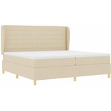 Krevet s opruga kutije s madracem Krema 200 x 200 cm tkanina | shoptok.hr