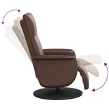  Naslanjač z naslonom za noge, rjavo umetno usnje | Shoptok.si