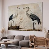  XXL slika - Birds from an old engraving - vintage-style illustration depicting a heron and a crane 200x133 | shoptok.hr