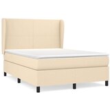  Krevet s oprugama i madracem krem 140x200 cm od tkanine | shoptok.hr