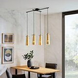 Eglo Pinto gold visilica/4, e27, crna/zlatna, staklo prozirno | shoptok.hr