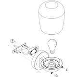 Eglo Donatori vanjska zidna/1, e27, 60w, ip44, aluminij/staklo/crna | shoptok.hr