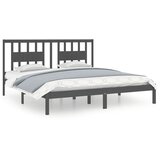 Furnova Posteljni okvir siv iz trdne borovine 200x200 cm, (21939946) | Shoptok.si