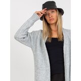 Fashion Hunters Light gray long cardigan without fastening RUE PARIS | shoptok.hr
