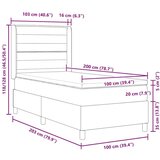 Box spring krevet Sivo-smeđa 100 x 200 cm tkanina | shoptok.hr