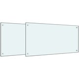 vidaXL Kuhinjske zaštite od prskanja 2 kom bijele 80 x 40 cm staklene | shoptok.hr