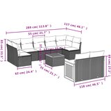  10-dijelni set vrtnih sofa od poliratana s jastucima sivi | shoptok.hr