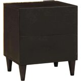 vidaXL Nočna omarica 2 pcs Črna in zlata 40 x 33.5 x 46 cm | Shoptok.si