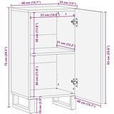 vidaXL Komoda črn 40x33x75 cm trden mangov les | Shoptok.si