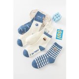 Dewberry 46560 5 Pairs of Unisex Patterned Socks 36-42-WHITE-LIGHT BLUE | ePonuda.com