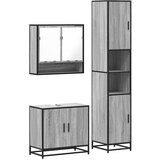Maison Chic Kopalniški sestavi - Kopalniško pohištvo 3 kosi siva sonoma inženirski les, (21787635) | Shoptok.si
