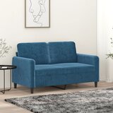 vidaXL kavč dvosed moder 120 cm žamet | Shoptok.si