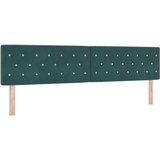 vidaXL Vzglavje s kristalnimi gumbi, temno zelena, 200 cm, žamet, (22051718) | Shoptok.si