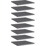 Police za knjige 8 kom visoki sjaj sive 40 x 40 x 1,5 cm drvene | shoptok.hr