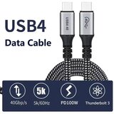 Velteh Kabl USB Tip C Thunderbolt 3 KT-USB4.05M 100W (20V 5A) 0.5m