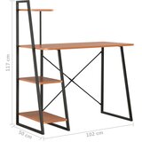  Radni stol s policama crno-smeđi 102 x 50 x 117 cm | Eponuda.ba