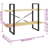 Ormarić za knjige s 2 razine 100 x 30 x 70 cm masivna borovina | shoptok.hr