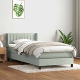 vidaXL Box Spring krevet s madracem svijetlo sivi 90x210 cm baršun | shoptok.hr