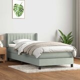 vidaXL Box Spring postelja z vzmetnico Svetlo siva 90x210 cm Velvet | Shoptok.si