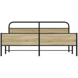 Metalni Kovinski posteljni okvir brez vzmetnice sonoma hrast 193x203 cm, (21609100) | Shoptok.si