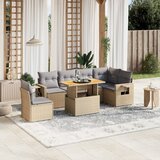  7-dijelni set vrtnih sofa od poliratana s jastucima bež | shoptok.hr