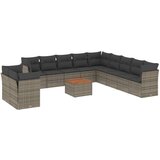 Maison Chic Seti vrtnega pohištva - Vrtna garnitura - Vrtni pohištvo set 12-delna z blazinami siva poli ratan, (21811373) | Shoptok.si