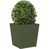 vidaXL Vrtne sadilice 2 kom maslinastozelene 50 x 50 x 50 cm čelične | shoptok.hr