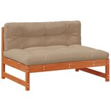 3 Komad Sekcionalna sofa Čvrsto borovo drvo Vosak Smeđa - Vosak smeđa bor srednja sofa | shoptok.hr