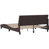 vidaXL Posteljni okvir brez vzmetnice temno rjav 160x200 cm blago, (21670733) | Shoptok.si