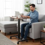  Mobilni stol 70x48 cm Stol za prijenosno računalo Podesiva visina 71,5-112 cm Drvena ploča ModernHome Slike