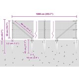 vidaXL Set stupova ograde Set od 2 Siva Metal 10 x 0.5 m Izdržljivo | shoptok.hr