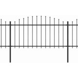  Vrtna ograda s vrhom koplja Čelik 1248 x 150 cm Crna | shoptok.hr