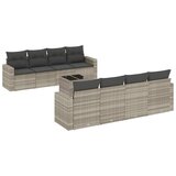 Maison Chic Seti vrtnega pohištva - Vrtna garnitura - Vrtni pohištvo set 9-delna z blazinami sv. siv poli ratan, (21798057) | Shoptok.si