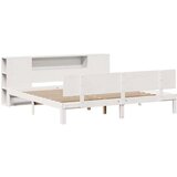 vidaXL Krevet s regalom z knjige bez madraca bijeli 200x200cm borovina | shoptok.hr
