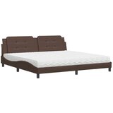 vidaXL Krevet s madracem smeđi 200x200 cm umjetna koža Cijene