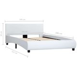  Posteljni okvir belo umetno usnje 140x200 cm, (20647766) | Shoptok.si