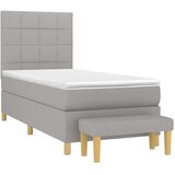 Box spring krevet s madracem svjetlosivi 90x190 cm od tkanine | shoptok.hr