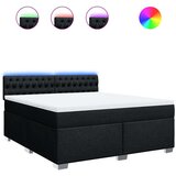 vidaXL Krevet s oprugama i madracem crni 180x200 cm od tkanine | shoptok.hr