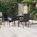  5-dijelni vrtni blagovaonski set crni Crna Dužina stola 80 cm | Shoptok.si