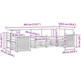  Set vanjskih sofa 7 pcs Bijela i bež 304 x 128,5 x 73 cm | shoptok.hr