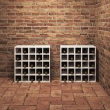  Stalak za vino 2 pcs Bijelo 56 x 25 x 56 cm Čvrsto borovo drvo | shoptok.hr